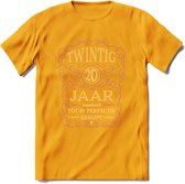 20 Jaar Legendarisch Gerijpt T-Shirt | Oud Roze - Ivoor | Grappig Verjaardag en Feest Cadeau Shirt | Dames - Heren - Unisex | Tshirt Kleding Kado | - Geel - L