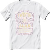 20 Jaar Legendarisch Gerijpt T-Shirt | Oud Roze - Ivoor | Grappig Verjaardag en Feest Cadeau Shirt | Dames - Heren - Unisex | Tshirt Kleding Kado | - Wit - 3XL