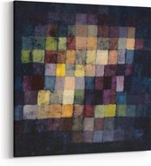 Schilderij op Canvas - 100 x 100 cm - Old sound - Abstracte kunst - Paul Klee - Wanddecoratie - Muurdecoratie - Slaapkamer - Woonkamer - schilderijen