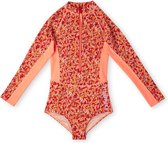 O'Neill - UV Zwempak voor meisjes - Onepiece Longsleeve - Rood - maat 4 (118-126CM)