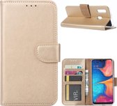 LuxeBass Hoesje geschikt voor Huawei Y6 Pro (2019) - Bookcase Goud - portemonnee hoesje - telefoonhoes - gsm hoes - telefoonhoesjes