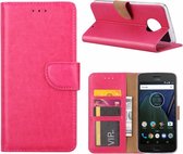 LuxeBass Hoesje geschikt voor Motorola Moto G6 Plus - Bookcase Roze - portemonnee hoesje - telefoonhoes - gsm hoes - telefoonhoesjes