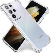 LuxeBass Hoesje geschikt voor Samsung Galaxy S21 Ultra Anti-Shock transparant hoesje silicone
