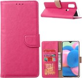 LuxeBass Hoesje geschikt voor Samsung Galaxy M21 - Bookcase Roze - portemonnee hoesje - telefoonhoes - gsm hoes - telefoonhoesjes
