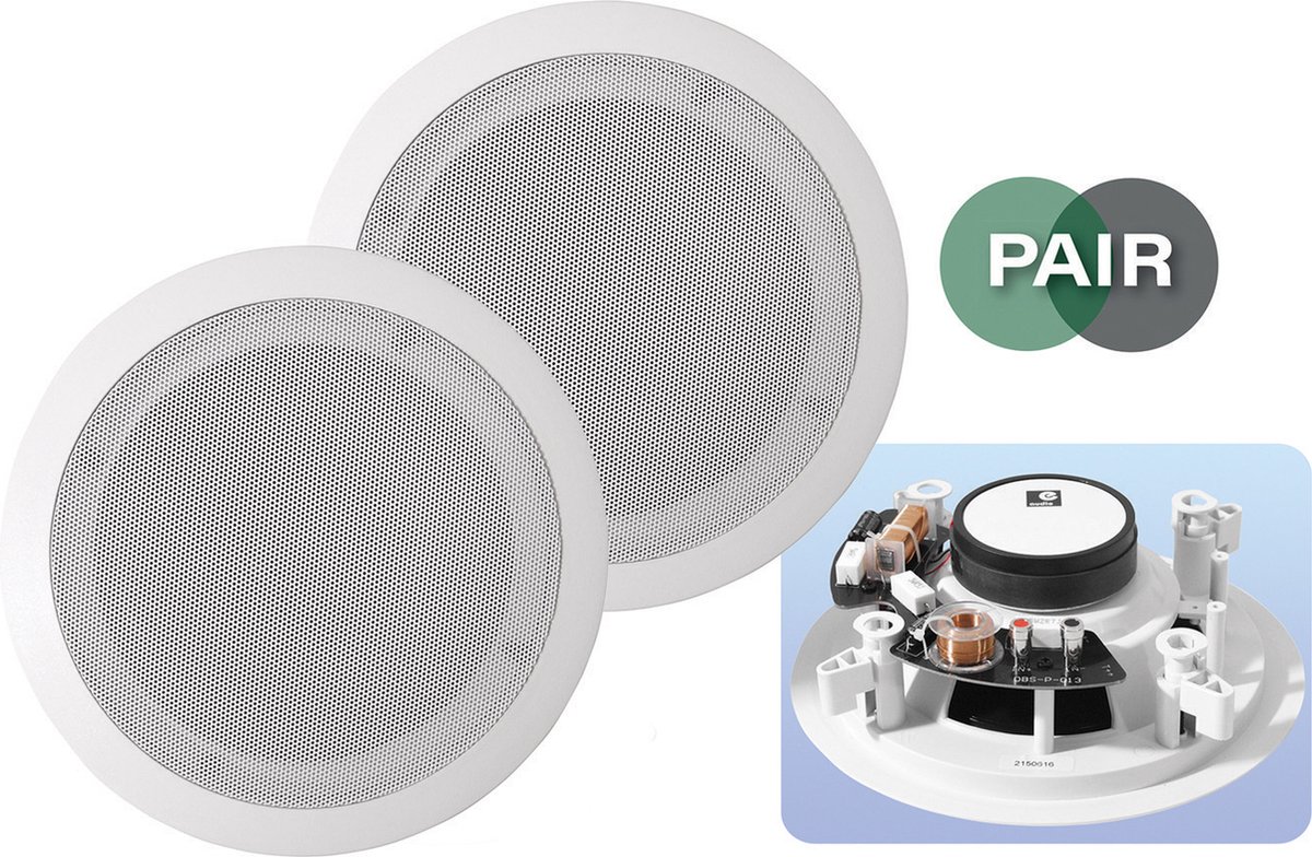 E-Audio B410A Professionele inbouw/plafondspeaker set met richtbare tweeter 16,5 cm 8 Ohm 120 Watt