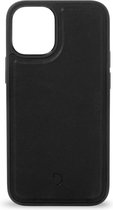DECODED Leren Back Cover - iPhone 12 Mini - Hoogwaardig Europees Leer - Beschermhoesje - Magnetische Technologie van Apple - Zwart