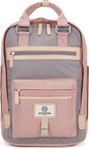 SEVENTEEN LONDON – Moderne, eenvoudige en unisex 'Wimbledon' rugzak in roze en grijs met een klassiek design in de Scandinavische stijl – perfect voor 13–inch laptops