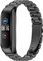 Bandje Voor Xiaomi Mi 3/4/5/6 Kralen Stalen Schakel Band - Zwart - One Size - Horlogebandje, Armband