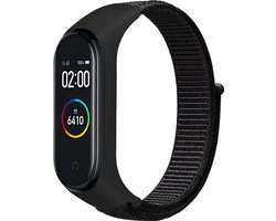 123watches nylon sport loop band - zwart mix - Geschikt voor Xiaomi Mi 3, 4, 5 & 6