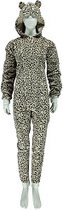 Apollo-sokken | Onesie dames | Leopard onesie | Grijs | Maat S/M | Onesie volwassenen | Onesie pyama | Onesie volwasssenen vrouwen pyama | Apollo