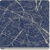 Muismat - Mousepad - Parijs - Plattegrond - Frankrijk - 30x30 cm - Muismatten