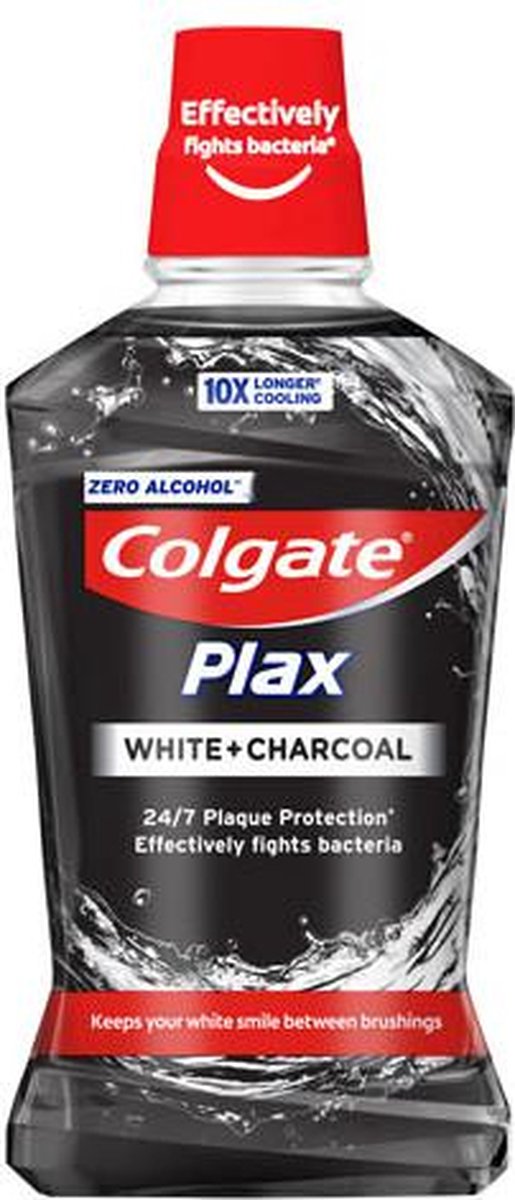 Colgate White + Charcoal 0% Enjuague Bucal 500 Ml