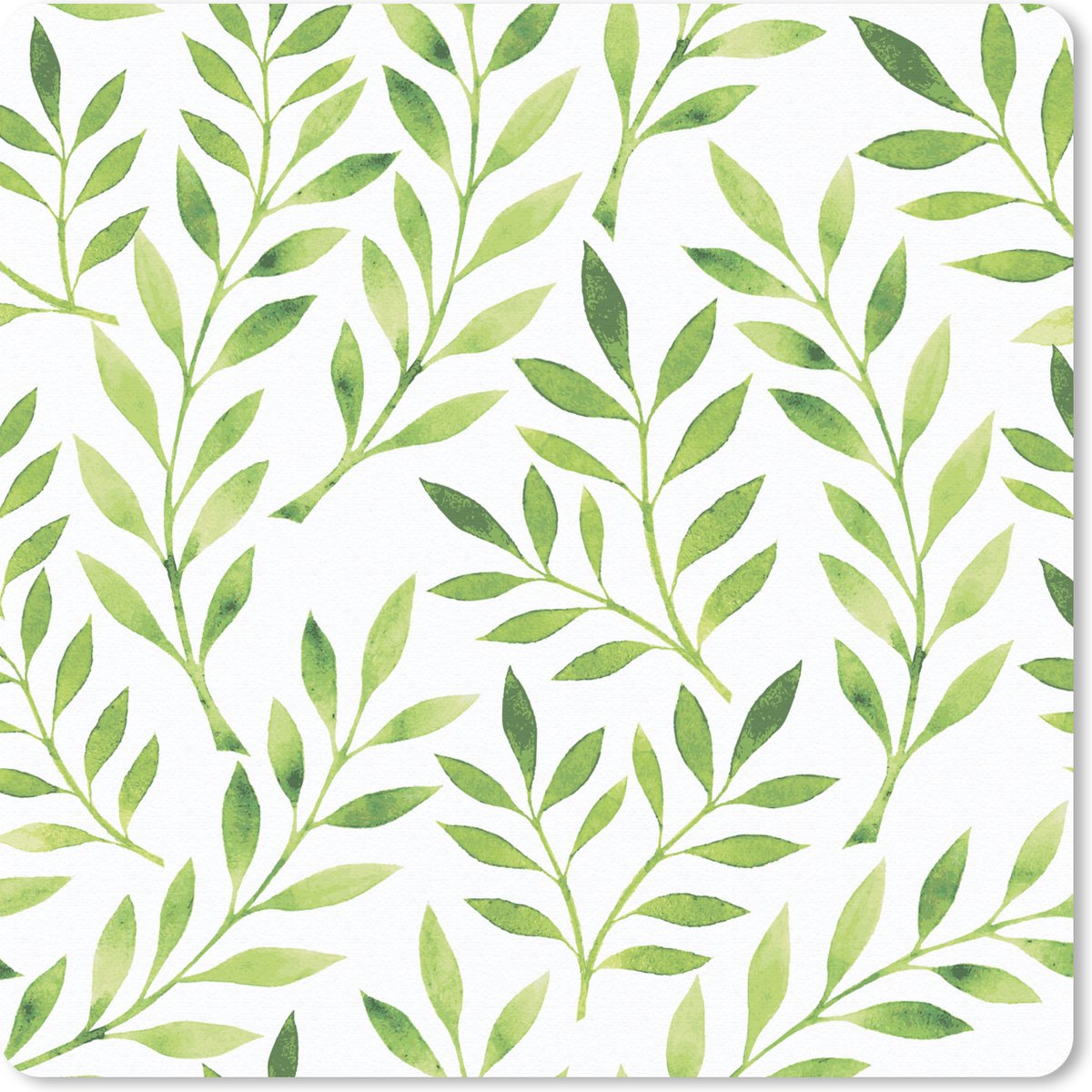 Muismat 30x30 cm - Mousepad Verf - Planten - Patroon - Muismatten