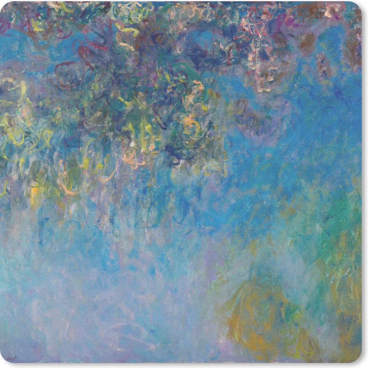 Muismat 30x30 cm - Mousepad Blauweregen - Claude Monet - Muismatten