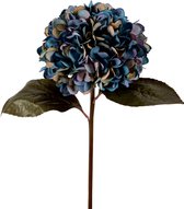 Viv! Home Luxuries Hortensia met een gedroogde look - Groot - Zijden Bloem - blauw - 61cm - topkwaliteit