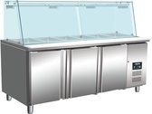 Saladette met glasopstand | 3 deuren | 456 liter | Saro | 323-3250