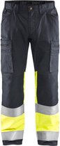 Pantalon de travail Blaklader avec stretch haute visibilité 1551-1811 - Grijs Medium /Jaune haute visibilité - C60