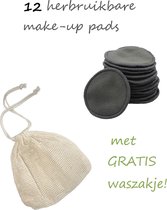 Reusable 12 Herbruikbare Wattenschijfjes + Waszak Hoofdband  - Wasbare Wattenschijfjes - Wasbare Make Up Pads - Zero Waste - Herbruikbare Make up Remover Pads - Duurzame Wattenschi
