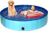 Hondenbad - Hondenzwembad - huisdierzwembad - opvouwbaar hondenzwembad - voor honden en kinderen - badkuip - hondenzwembad, 160x30 cm, van PVC -blauw