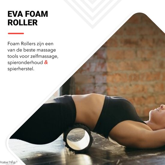 Foam Roller - Massage Roller - Fitness Roller - Zwart - Gratis Triggerpoint Massage bal - Positive Things