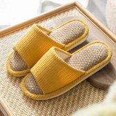 Bad- huisslippers Vlas - Geel - Maat 35/36