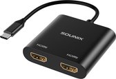 Sounix USB C naar Dual HDMI - 4K@60hz/30hz - Dual HDMI Adapter - Dual HDMI - Zwart - UCL20002