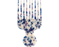 AfriEssence Speckle Afro Kam | Afro kam - Krullend Haar – Volume – Curly Hair - Wide Comb – Acetaat – Krullend Haar – Detangling Shower Comb - Afro Haar Verzorging | Blue