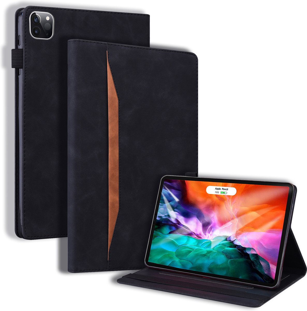 Apple iPad Pro 11 (2021) Hoes | Lederen iPad Book Case | Zwart