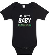 Liefste baby uit Achterhoek baby rompertje zwart jongens en meisjes - Kraamcadeau - Babykleding - Achterhoek provincie romper 80 (9-12 maanden)
