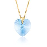 Montebello Ketting Fleur HG454 - Swarovski® Hart - 925 Zilver Verguld - Ø14mm - 42cm