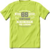 65 Jaar Legend T-Shirt | Zilver - Wit | Grappig Verjaardag en Feest Cadeau | Dames - Heren - Unisex | Kleding Kado | - Groen - XXL