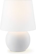 Home Sweet Home - Moderne tafellamp Isla - Wit - 16/16/23cm - bedlampje - geschikt voor E14 LED lichtbron