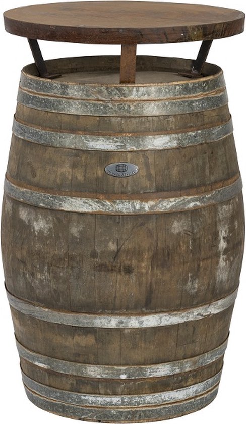 Bartafel Wijn 225l. "Rioja" gepatineerd blad (authentiek) / Statafel / Eikenhout / Wijnvat