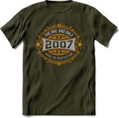 2007 The One And Only T-Shirt | Goud - Zilver | Grappig Verjaardag  En  Feest Cadeau | Dames - Heren | - Leger Groen - XL