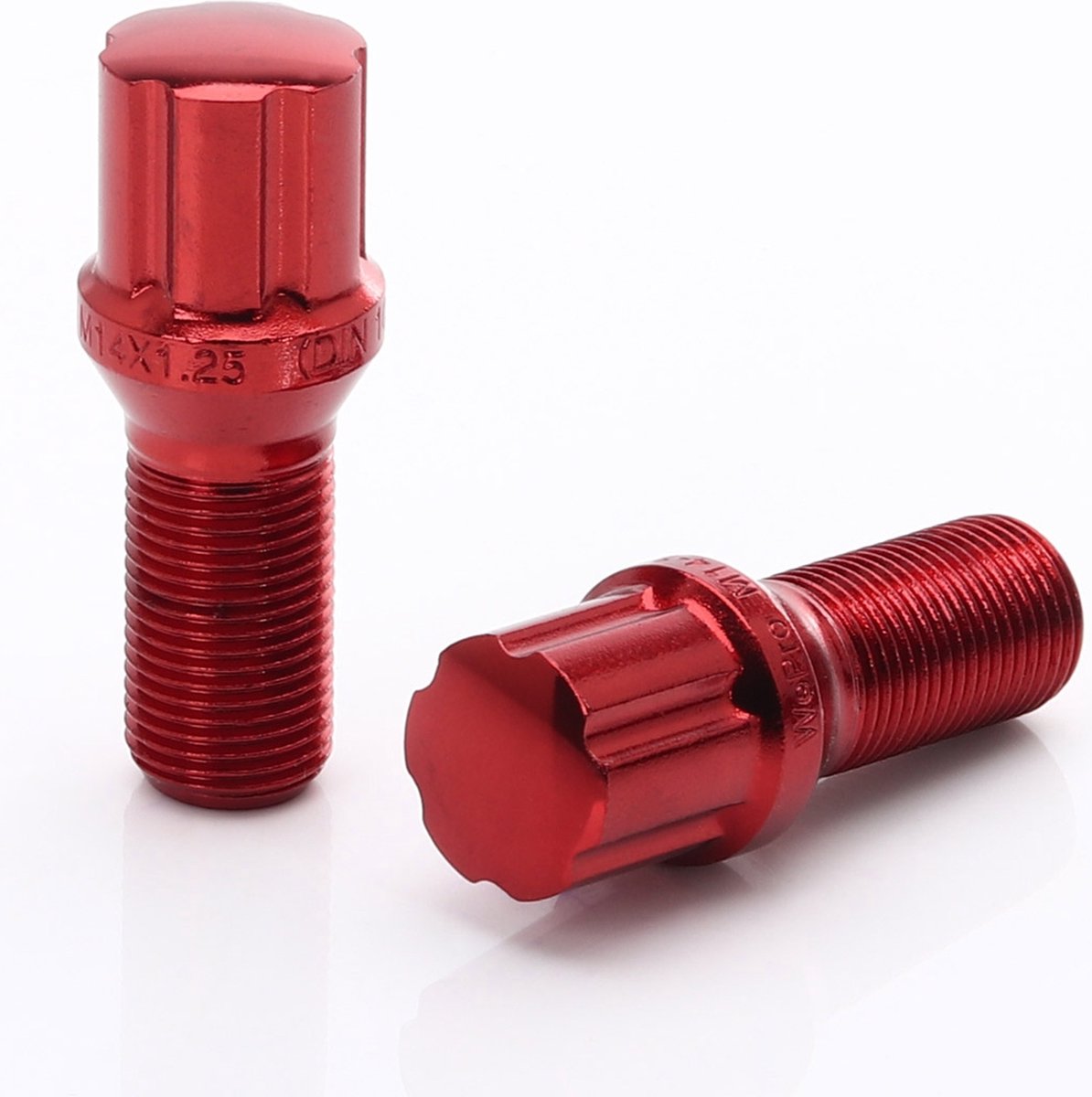 Japan Racing JB1 Wielbouten - M14x1,5 / M14x1.5 - Rood - Set van 20 + adaptersleutel
