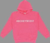 Hockeybeest Hoodie - Fluo roos - 5/6 jaar