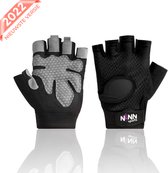 NINN Sports gloves S (Zwart) - fitness handschoenen - Sport handschoenen - Grip Gloves - Fitnesshandschoenen 3 varianten