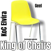 King of Chairs -set van 2- model KoC Elvira geel met verchroomd onderstel. Kantinestoel stapelstoel kuipstoel vergaderstoel tuinstoel kantine stoel stapel kantinestoelen stapelstoe