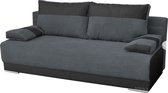 InspireMe 3-zitsbank voor woonkamer, slaapbank, sofa met slaapfunctie en opbergruimte, moderne bank, 3-zits - 196x92x85 cm, 196x140cm - NISA (Grijs)