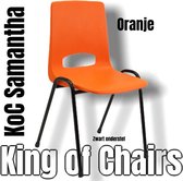 King of Chairs -Set van 2- Model KoC Samantha oranje met zwart onderstel. Stapelstoel kuipstoel vergaderstoel tuinstoel kantine stoel stapel stoel kantinestoelen stapelstoelen kuip