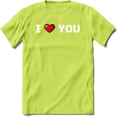 I Love You - Valentijn T-Shirt | Grappig Valentijnsdag Cadeautje voor Hem en Haar | Dames - Heren - Unisex | Kleding Cadeau | - Groen - L