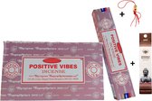 2 pakjes met 15 gram - Wierook - Wierookstokjes - Incense sticks - Positive Vibes - Positief + 5 Mini Wierookstokjes + Gelukspoppetje