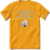 Bij abraham is het wel gebleken T-Shirt | Grappig Abraham 50 Jaar Verjaardag Kleding Cadeau | Dames – Heren - Geel - L