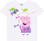 Wit t-shirt voor meisjes met een Peppa Pig print / 110 cm