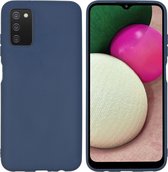 iMoshion Hoesje Geschikt voor Samsung Galaxy A03s Hoesje Siliconen - iMoshion Color Backcover - Donkerblauw