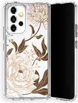 Selencia Zarya Fashion Extra Beschermende Backcover voor de Samsung Galaxy A53 - Golden Flowers