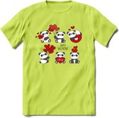 Liefdes Panda's - Valentijn T-Shirt | Grappig Valentijnsdag Cadeautje voor Hem en Haar | Dames - Heren - Unisex | Kleding Cadeau | - Groen - S