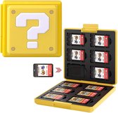Nintendo Switch - Premium Game Card Holder - Spel Hoesje Geel - Opslag Case - 12 plaatsen - Block