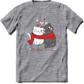 Sweet Time - Valentijn T-Shirt | Grappig Valentijnsdag Cadeautje voor Hem en Haar | Dames - Heren - Unisex | Kleding Cadeau | - Donker Grijs - Gemaleerd - L