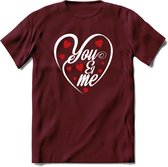 You and My - Valentijn T-Shirt | Grappig Valentijnsdag Cadeautje voor Hem en Haar | Dames - Heren - Unisex | Kleding Cadeau | - Burgundy - XXL